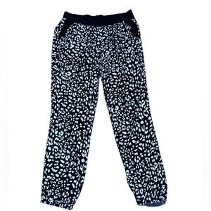 🇺🇸 SALE APT 9 Jogger Pants Black/White Print Pull On Women's M